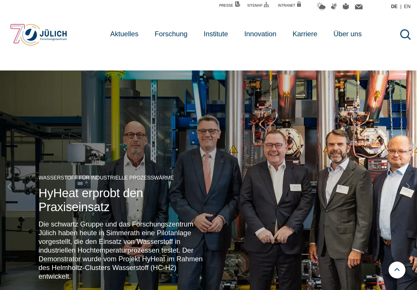 Screenshot of fz-juelich.de