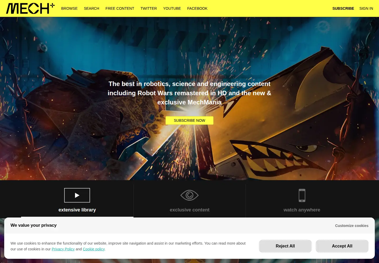 Captured homepage of mech-plus.com in the current scan