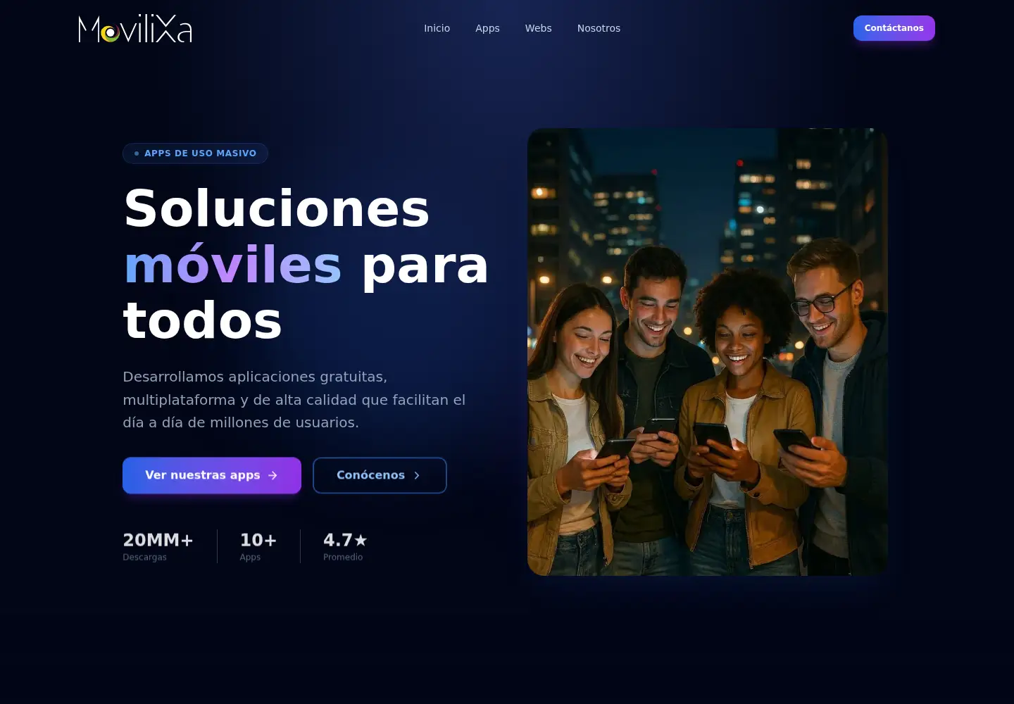 Captured homepage of movilixa.com in the current scan