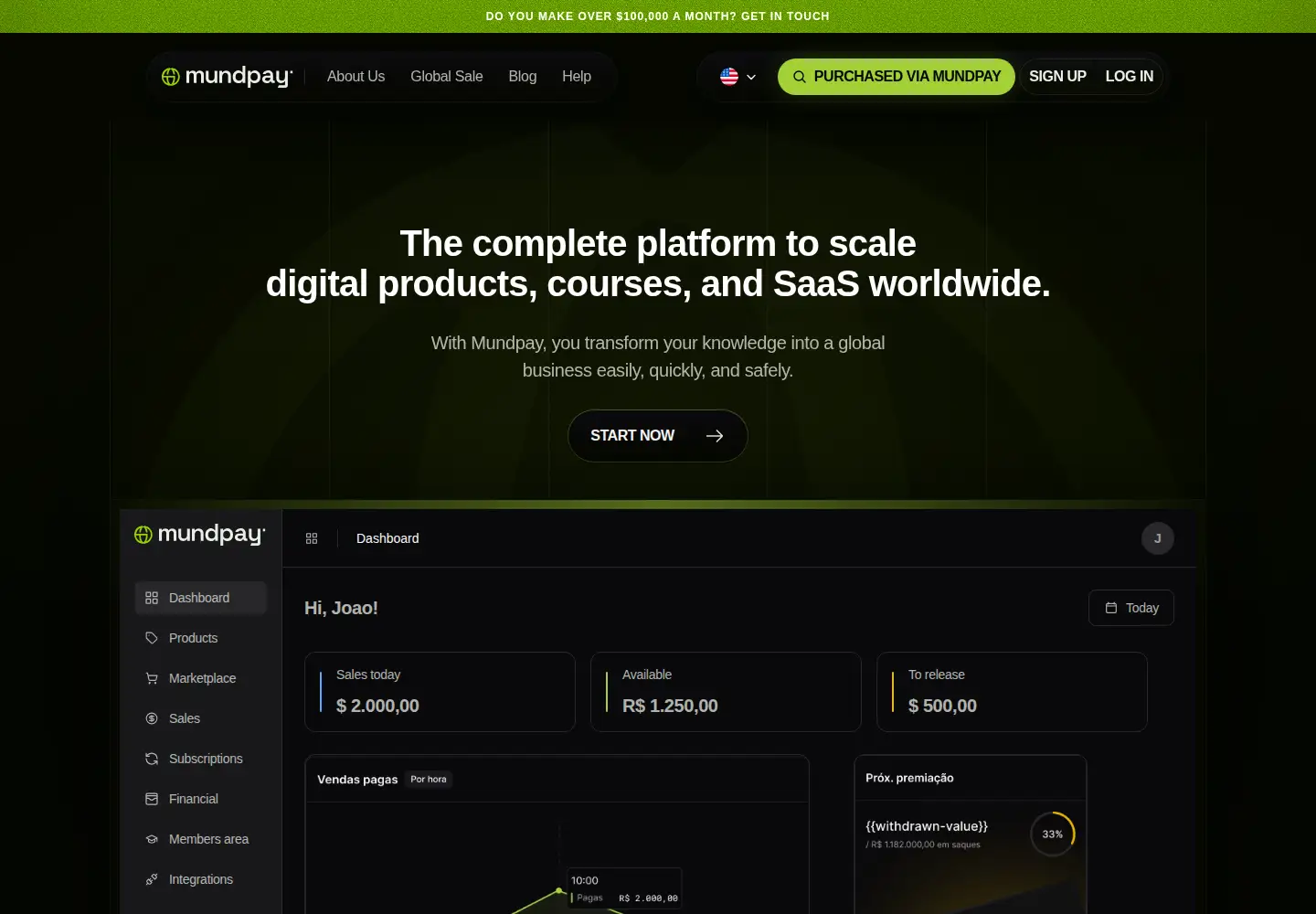 Screenshot of mundpay.com