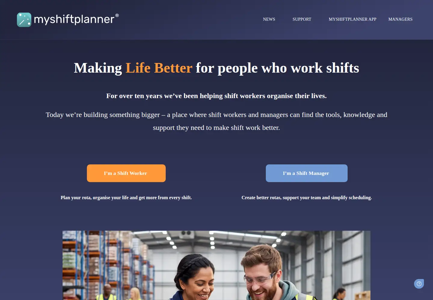 Screenshot of myshiftplanner.com