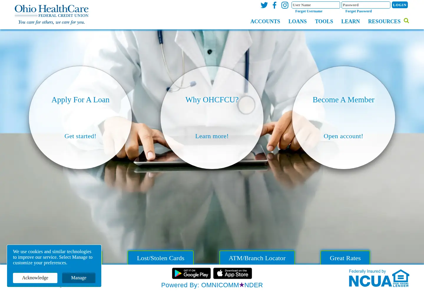 Screenshot of ohiohealthcarefcu.com