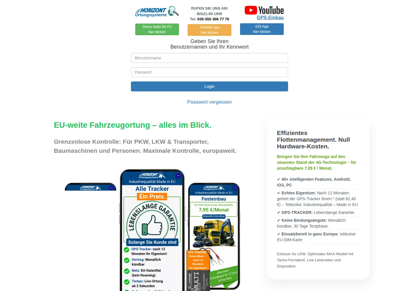 Screenshot of profi-ortung.de
