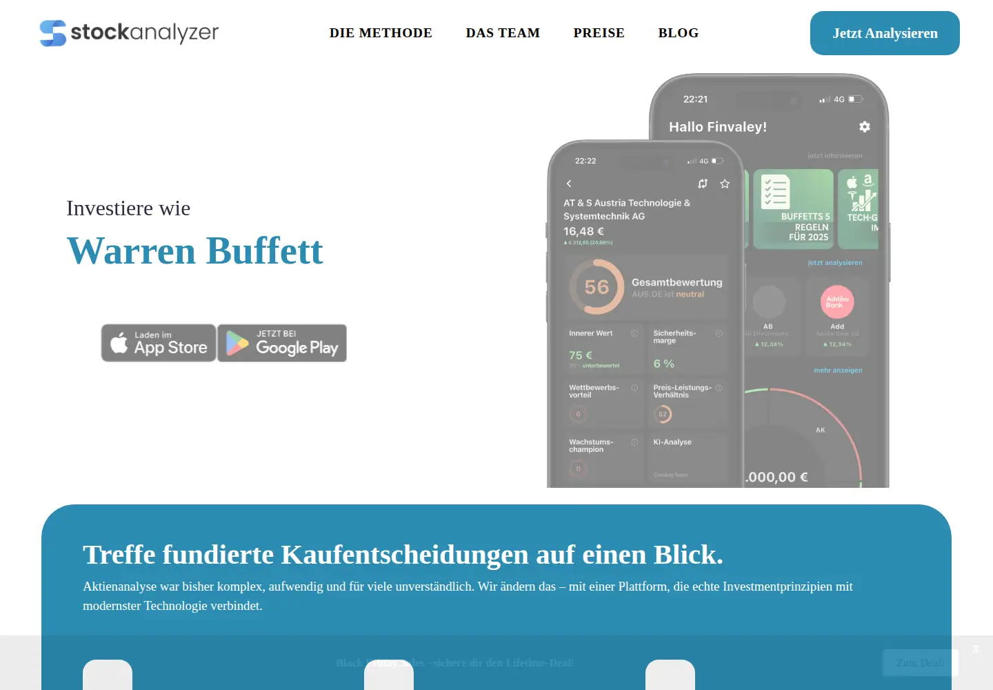 Screenshot of stockanalyzer.eu