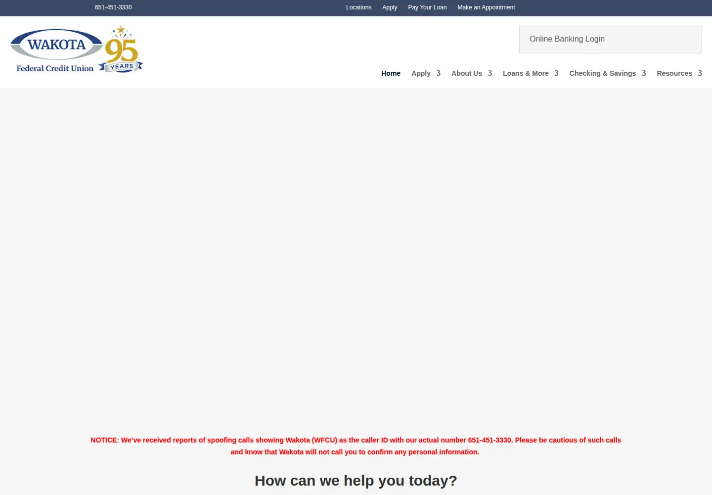 Screenshot of wakotafcu.org