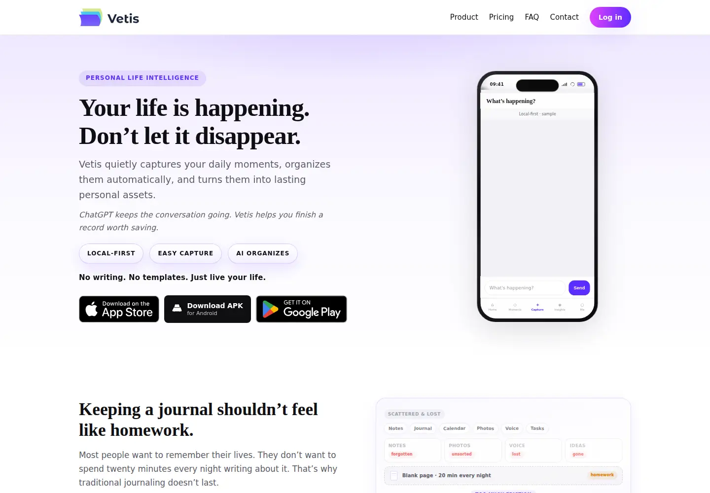Captured homepage of vetis.ai in the current scan