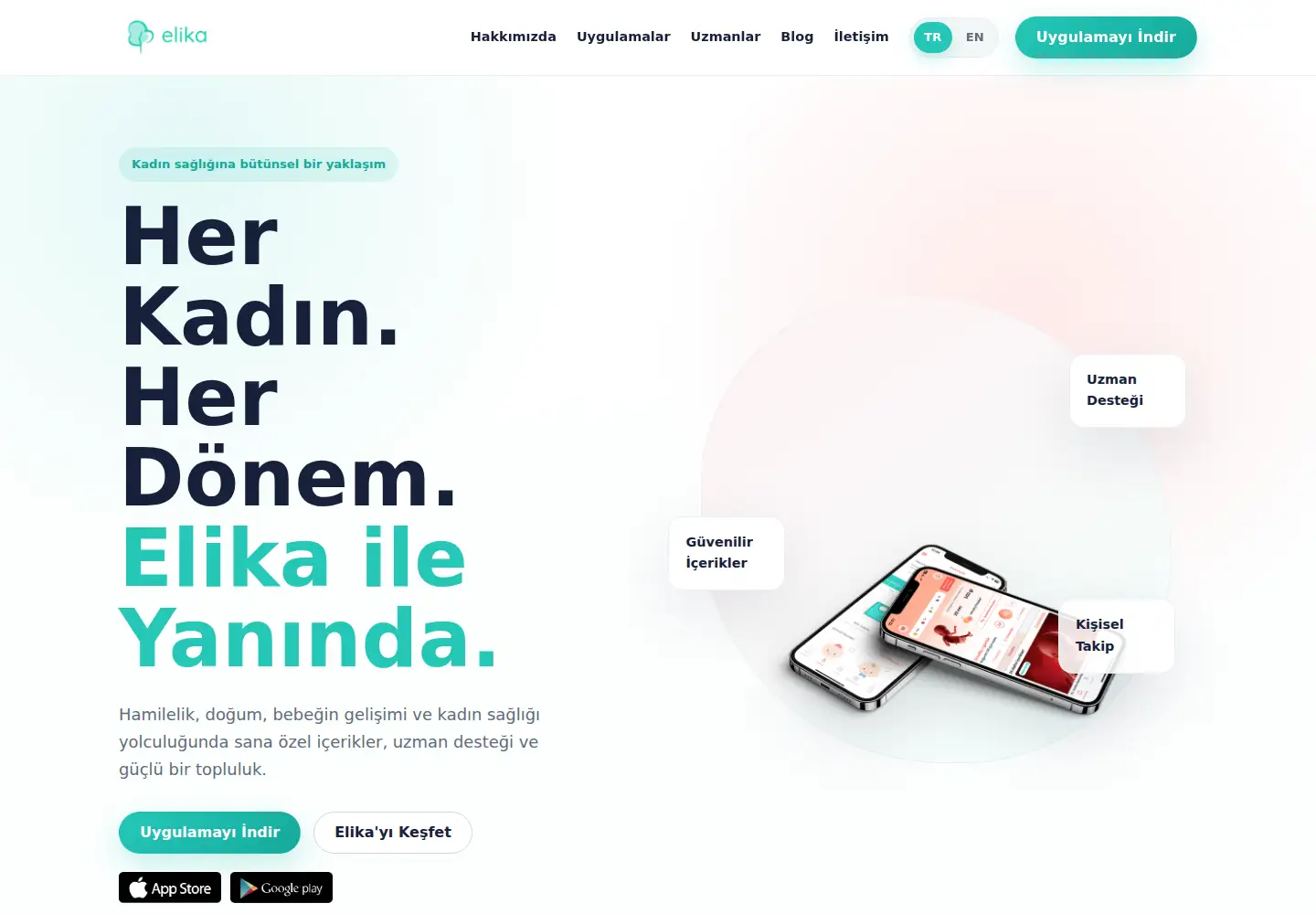 Captured homepage of elika.app in the current scan