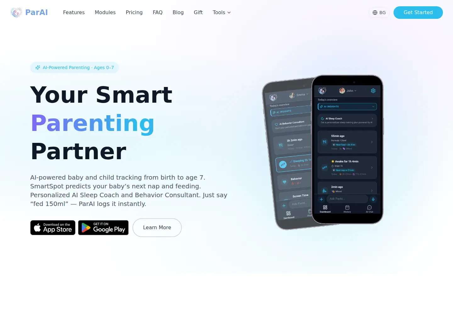 Captured homepage of par-ai.app in the current scan
