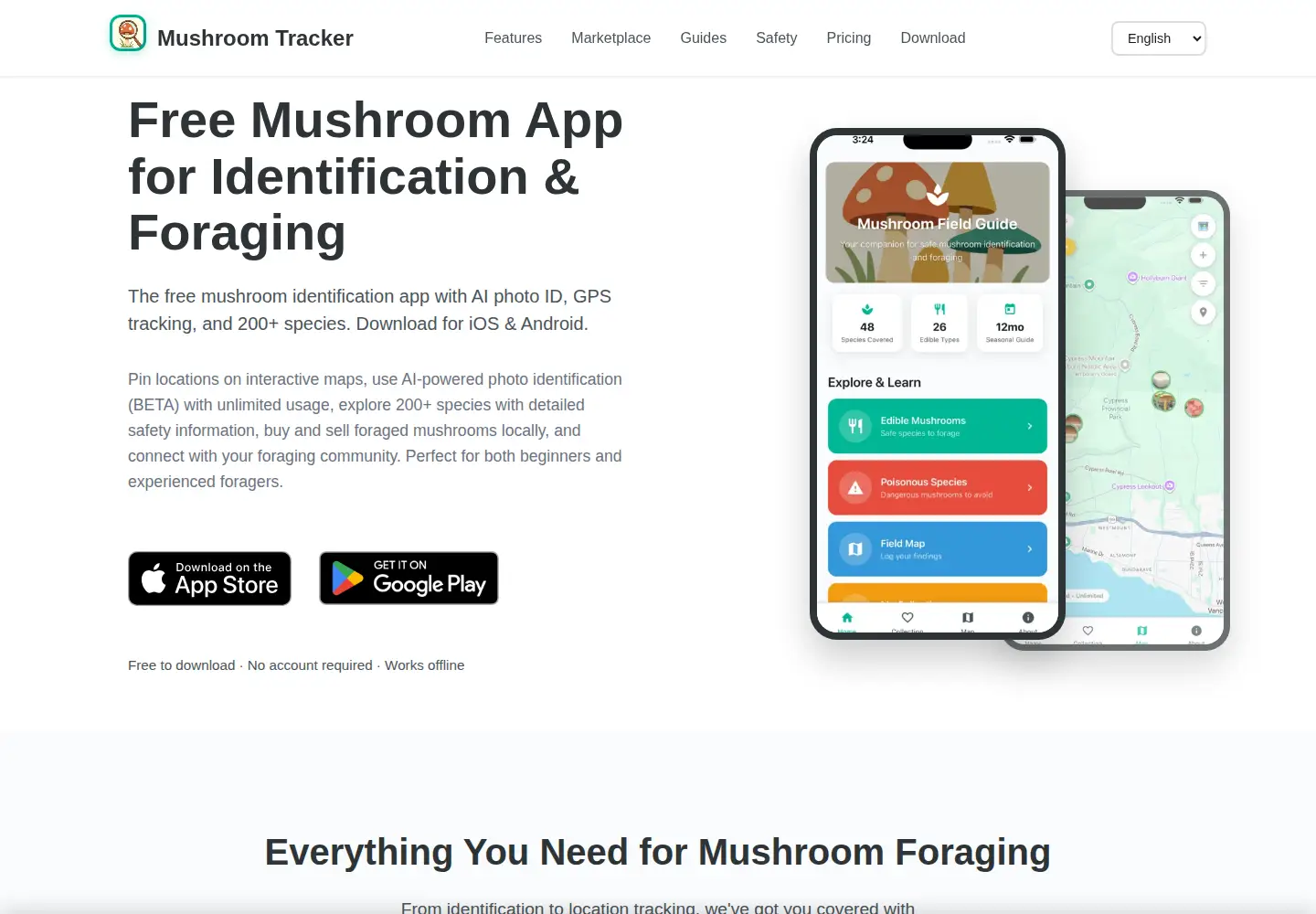 Screenshot of mushroomtracker.ca