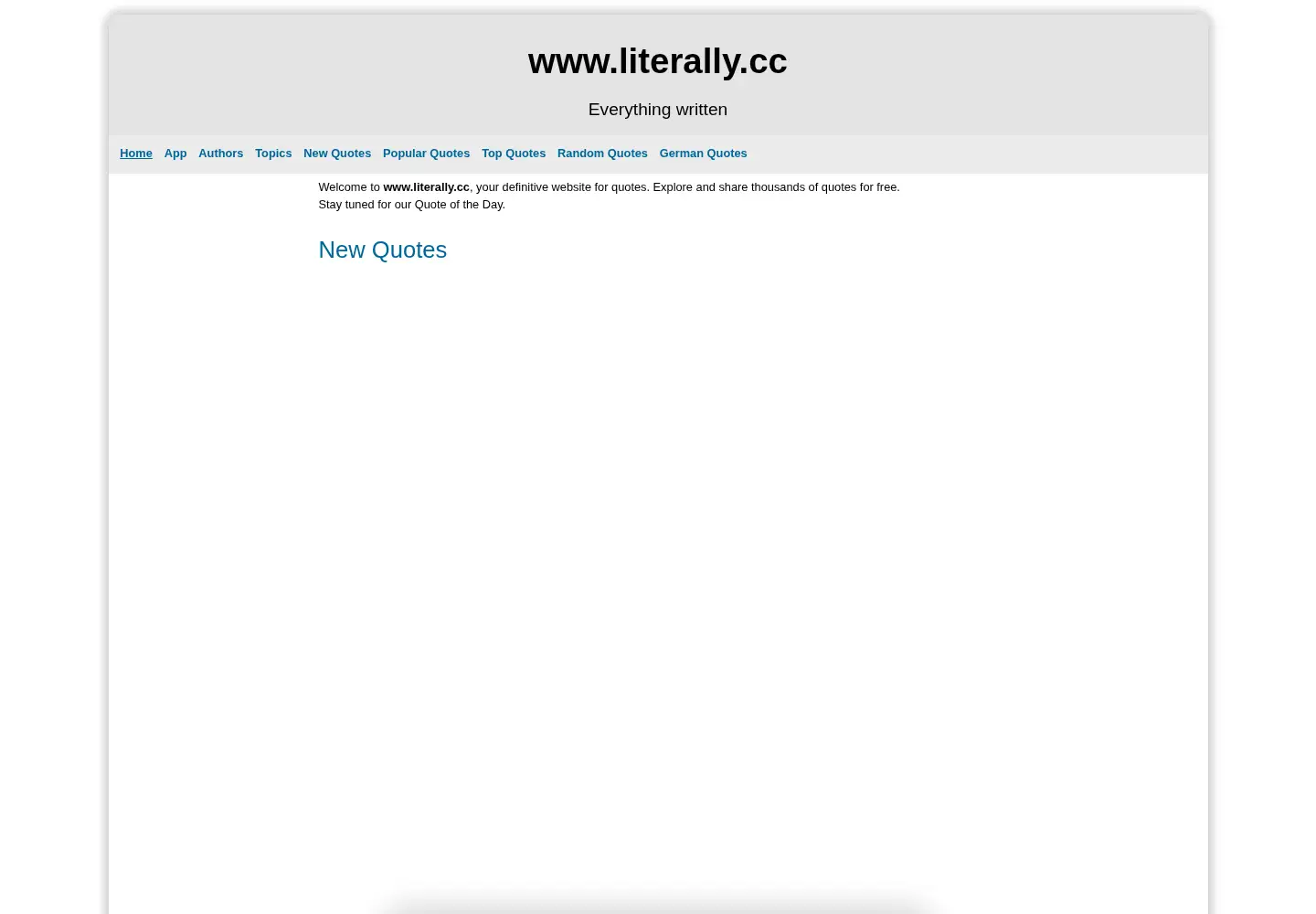Captured homepage of literally.cc in the current scan