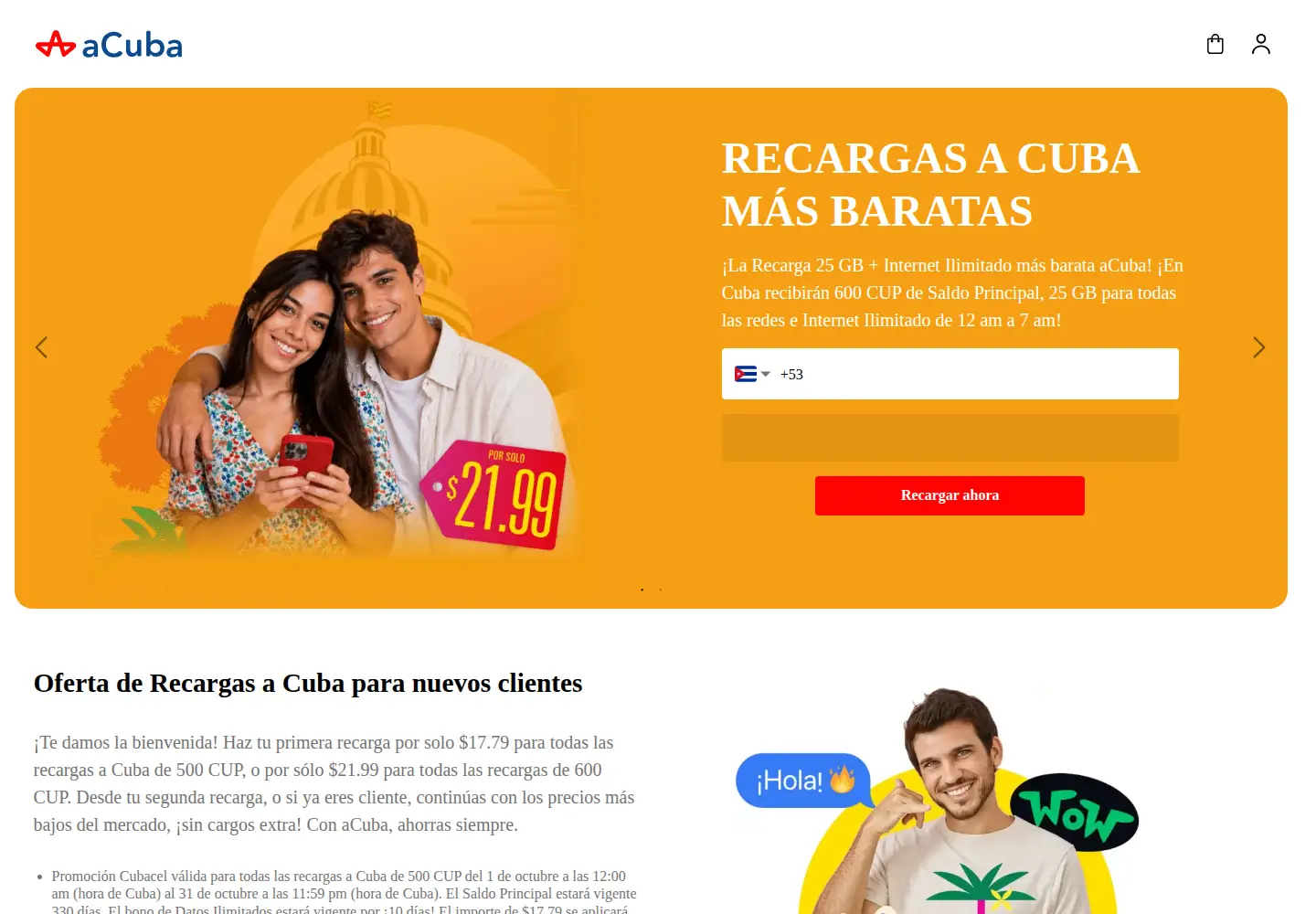 Captured homepage of acuba.com in the current scan