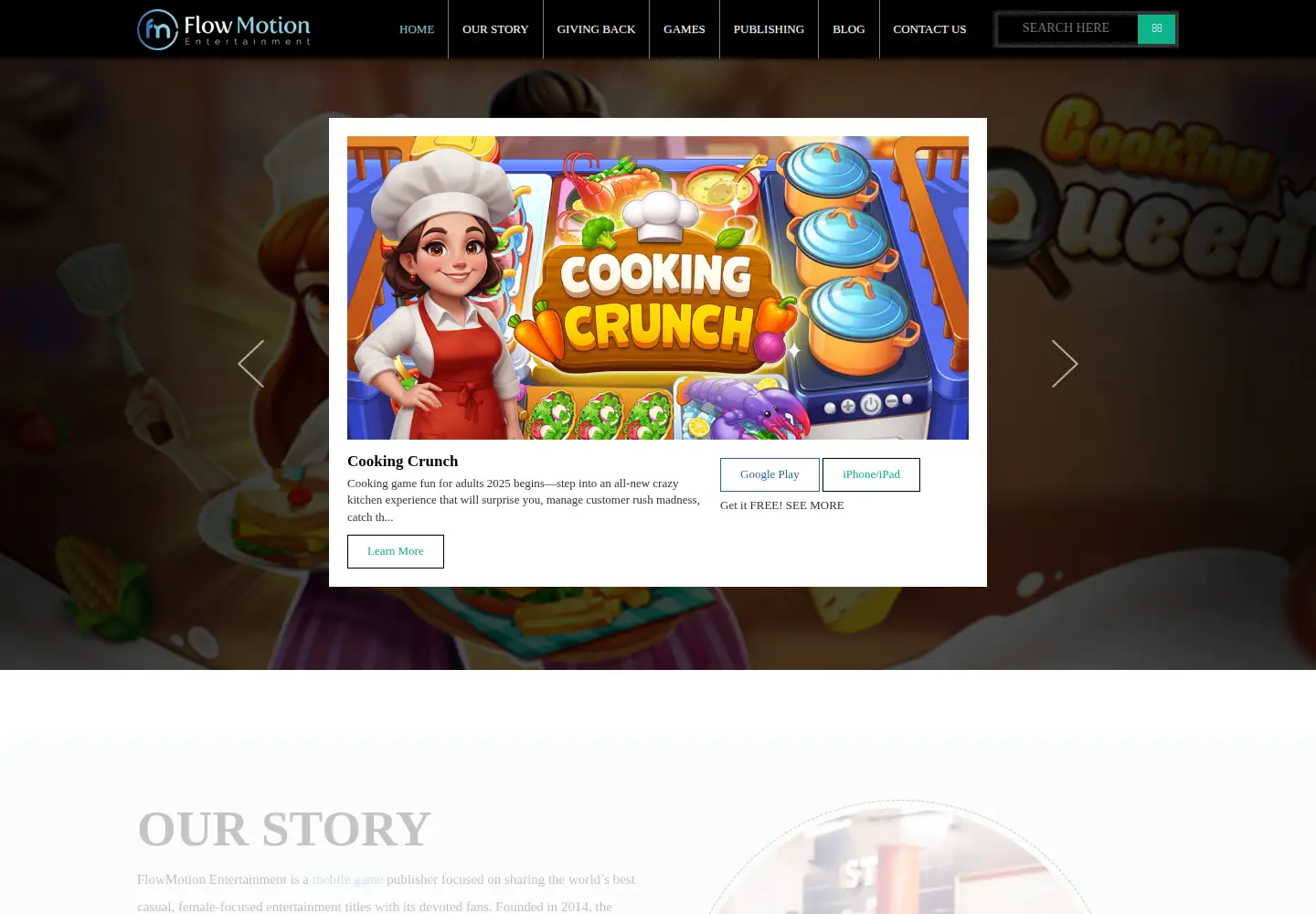 Screenshot of flowmotionentertainment.com