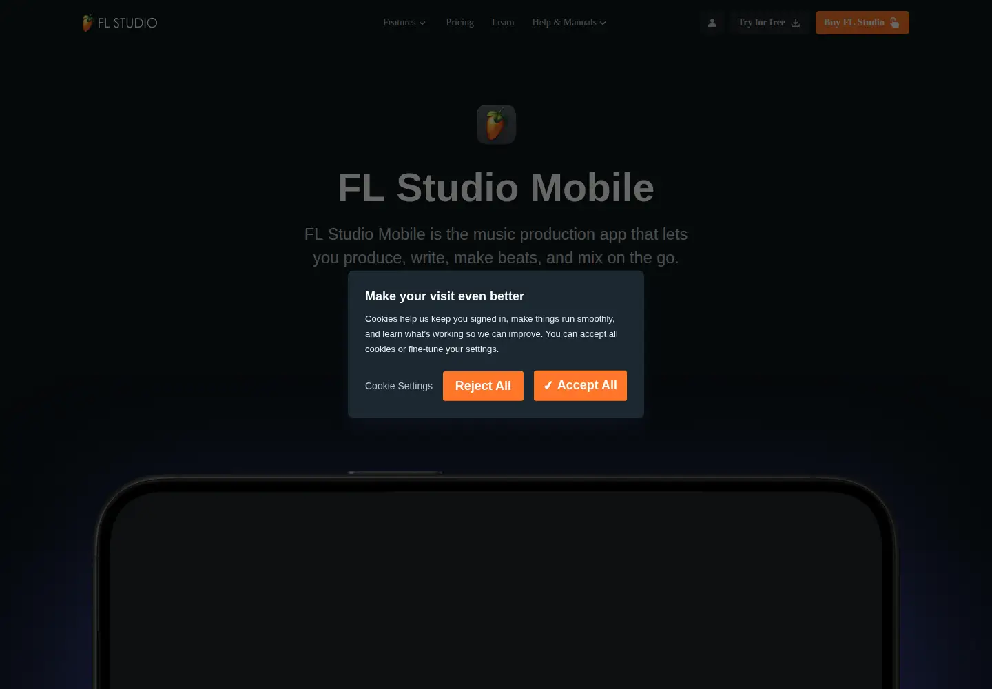 Screenshot of flstudiomobile.com