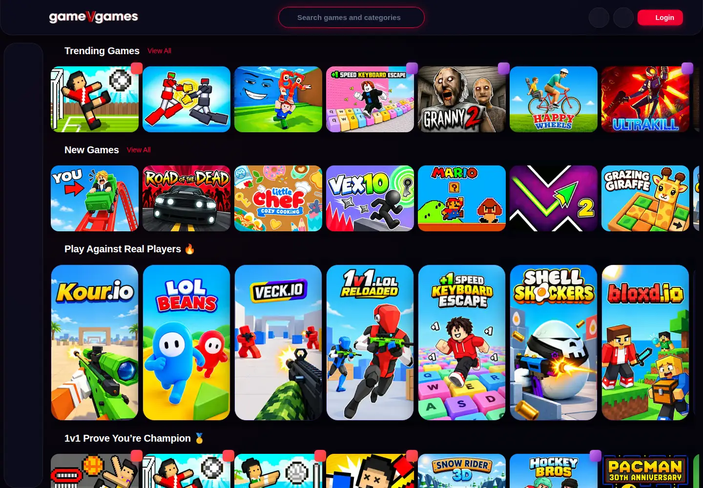 Screenshot of gamevgames.com