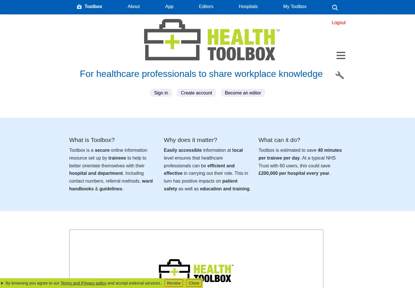 Screenshot of health-toolbox.com