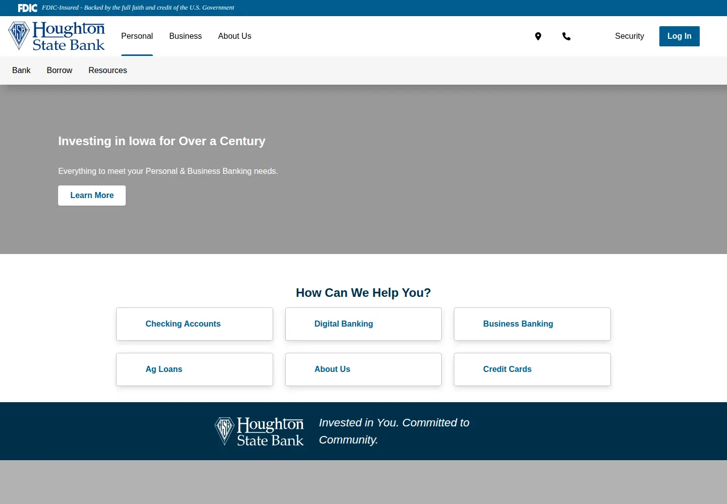 Screenshot of houghtonstatebank.com