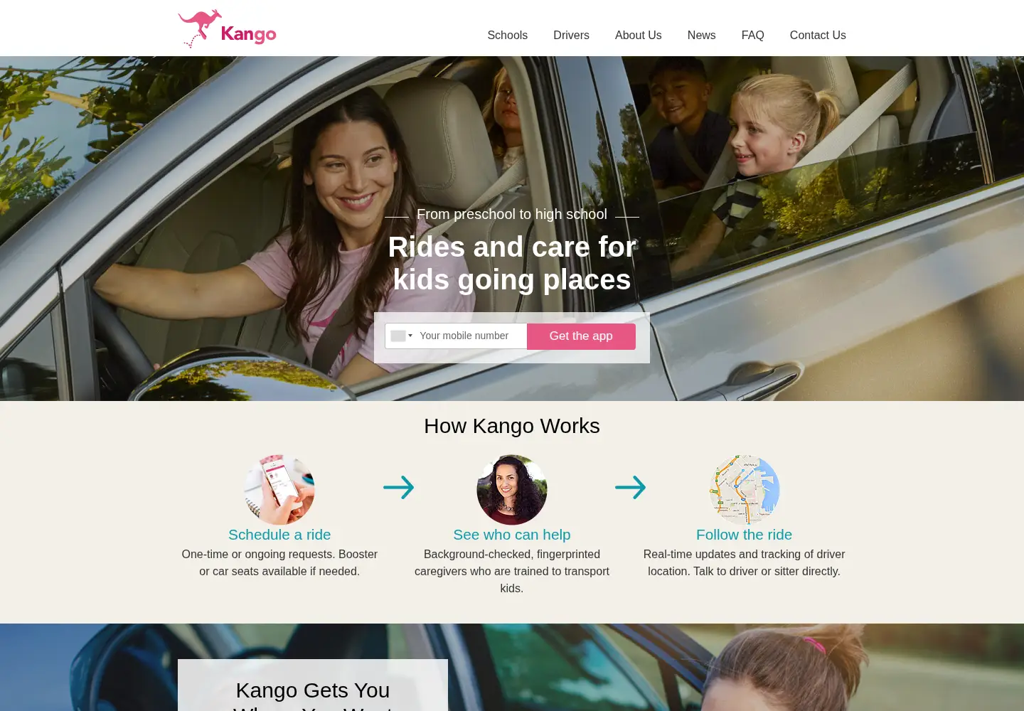 Captured homepage of kangoapp.com in the current scan