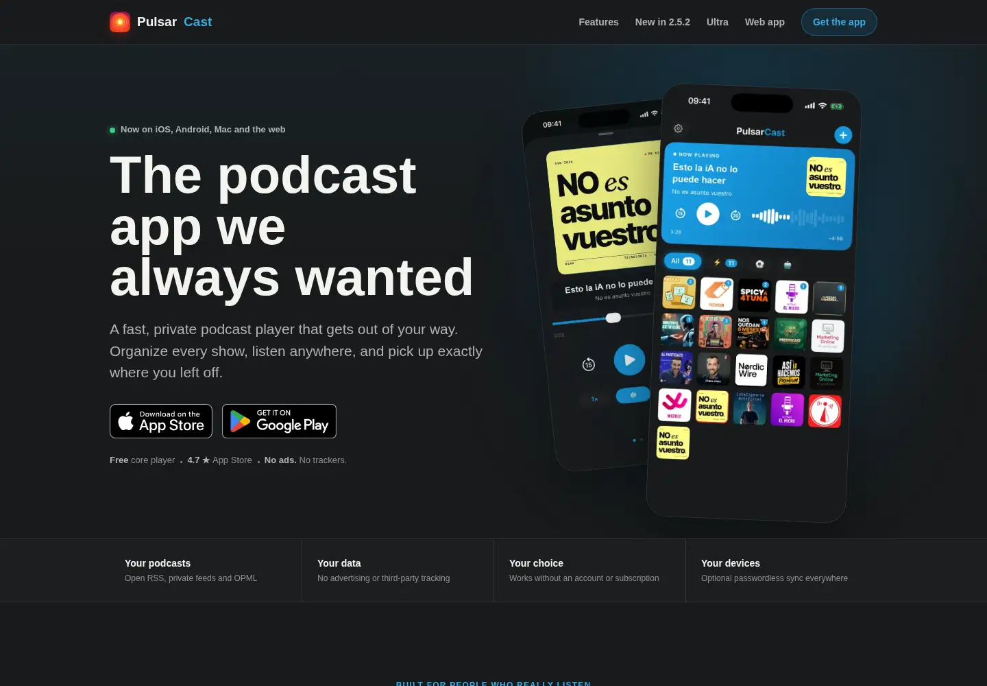 Screenshot of pulsarcast.com