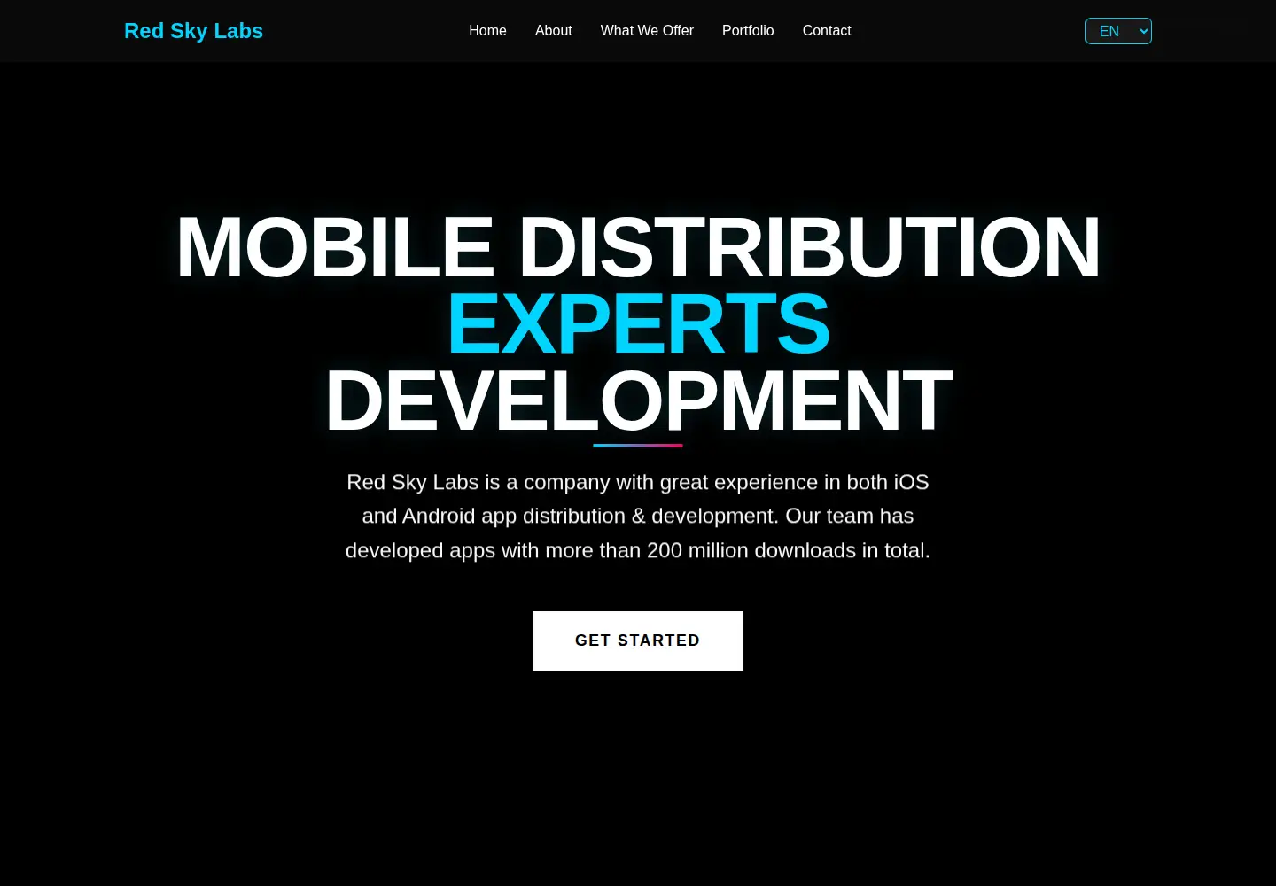 Captured homepage of redsky-labs.com in the current scan