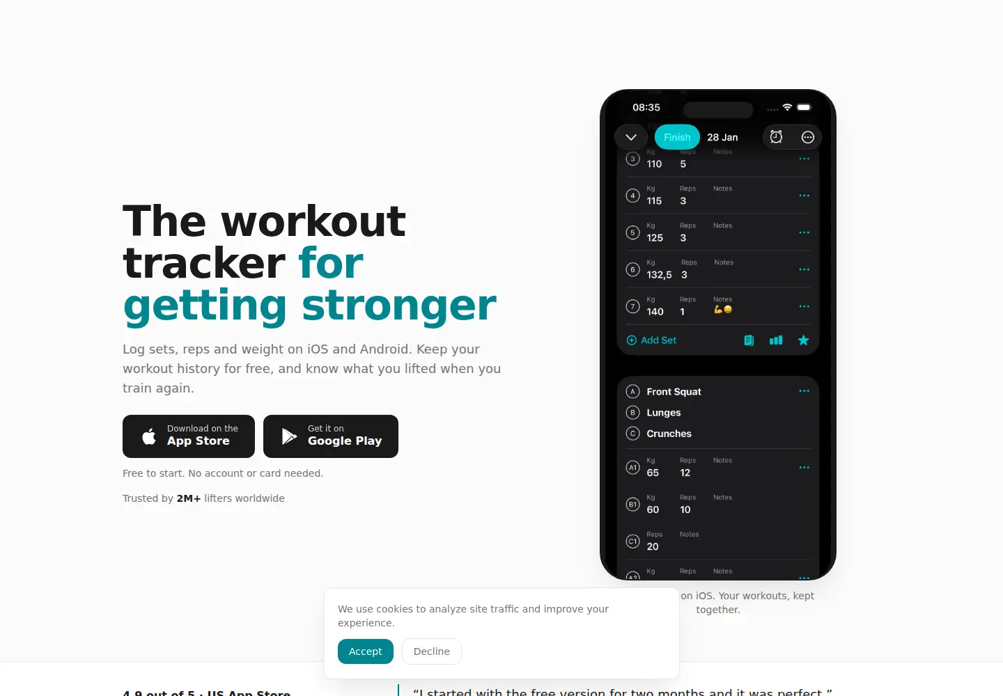 Captured homepage of repcountapp.com in the current scan