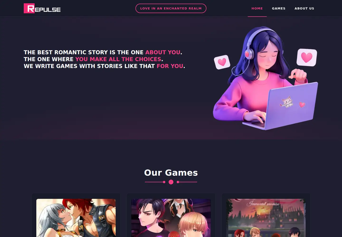Captured homepage of repulse.com in the current scan