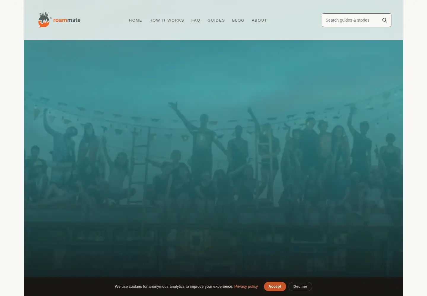 Captured homepage of roammate.com in the current scan