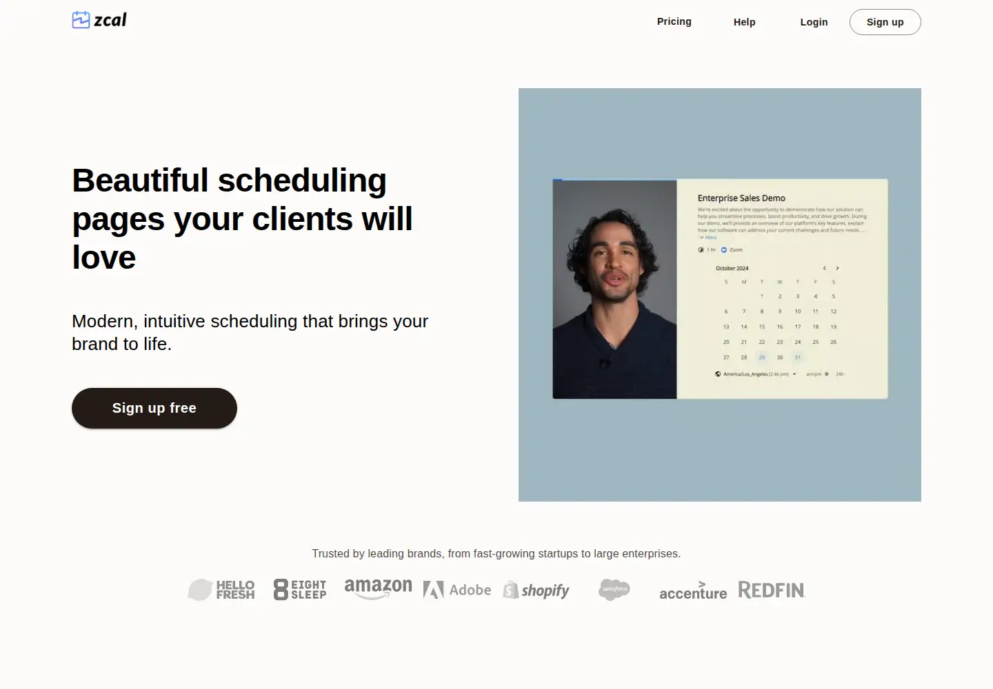 Screenshot of zcal.co
