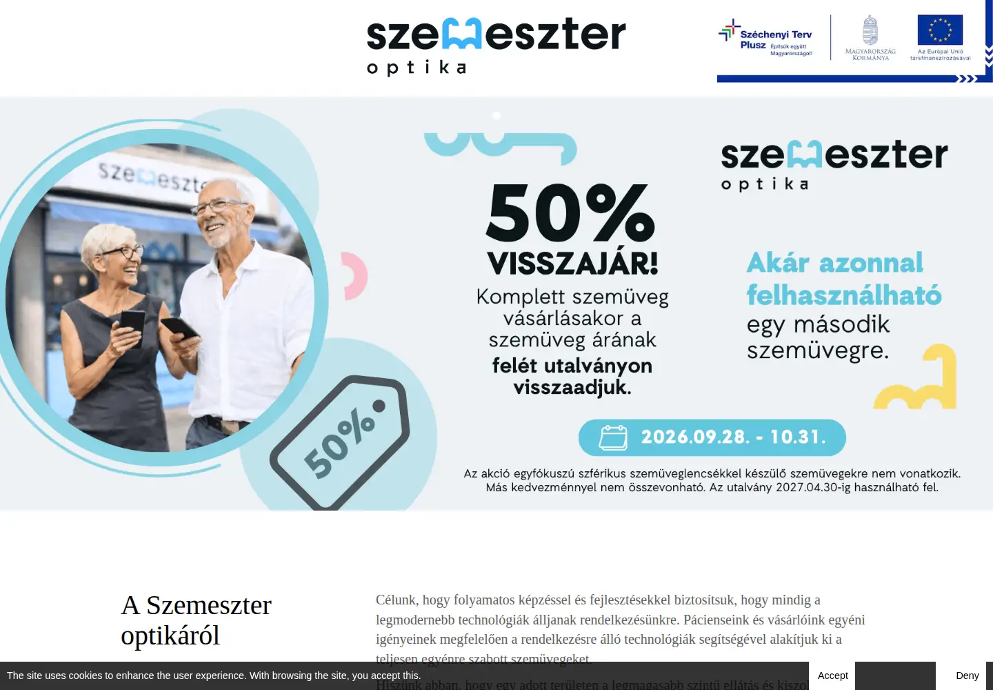 Screenshot of szemeszteroptika.hu