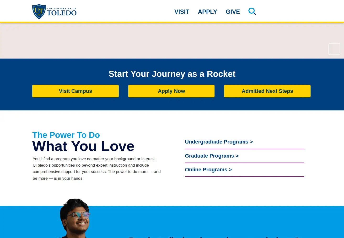 Screenshot of utoledo.edu