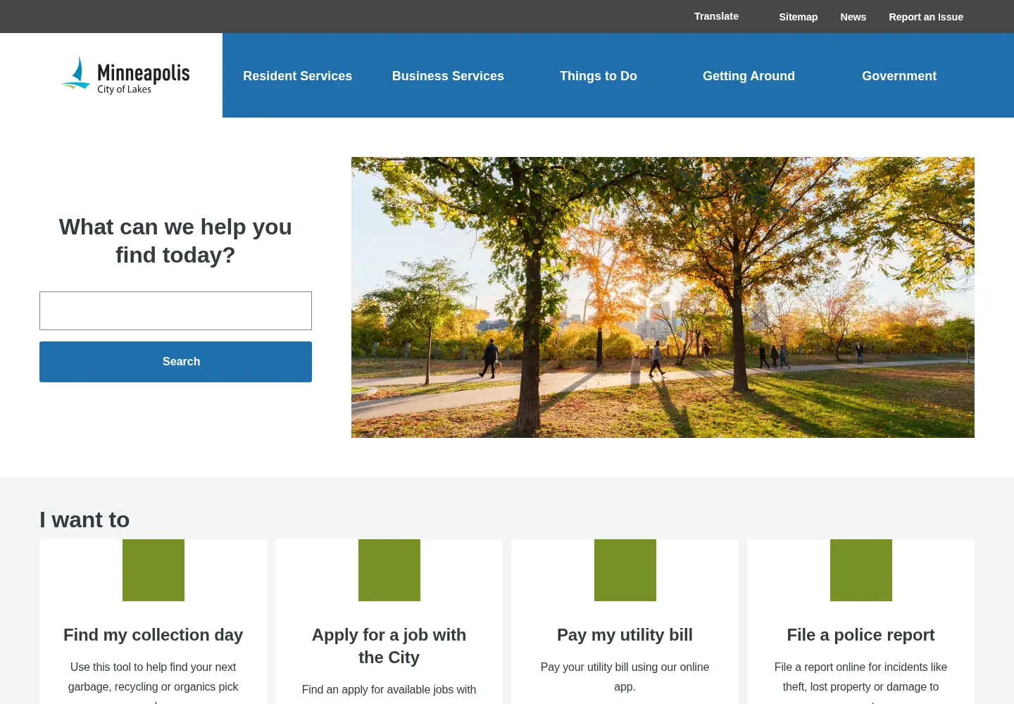 Screenshot of minneapolismn.gov