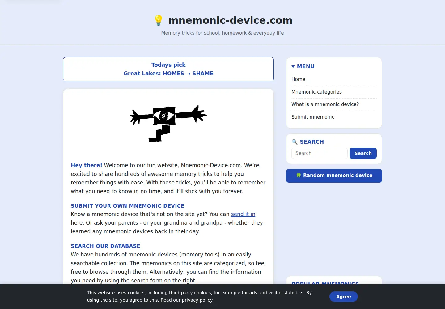 Screenshot of mnemonic-device.com