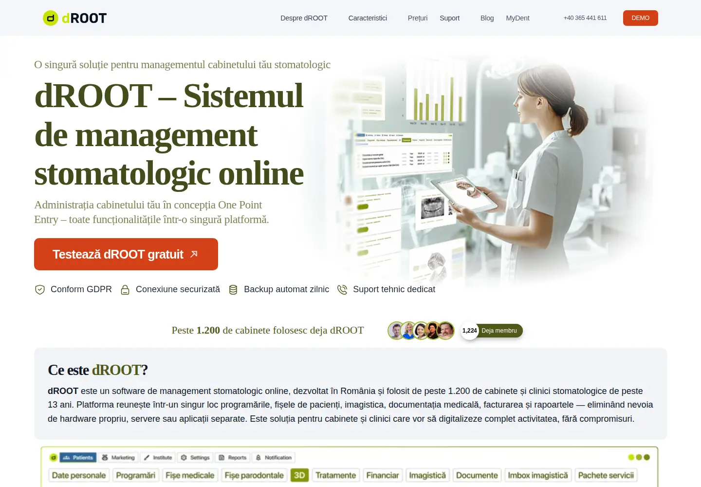 Captured homepage of droot.ro in the current scan