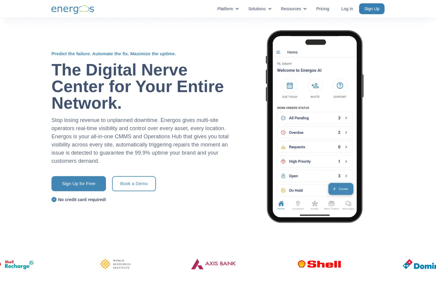Screenshot of energos.ai