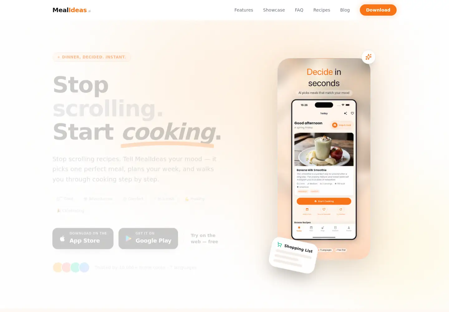 Screenshot of mealideas.ai