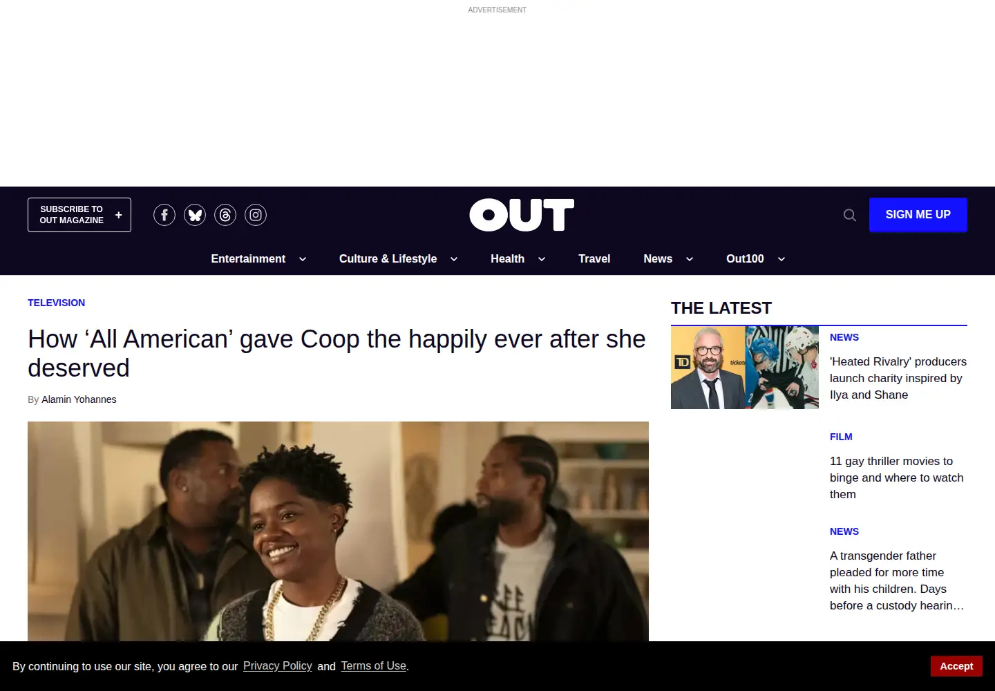 Screenshot of out.com