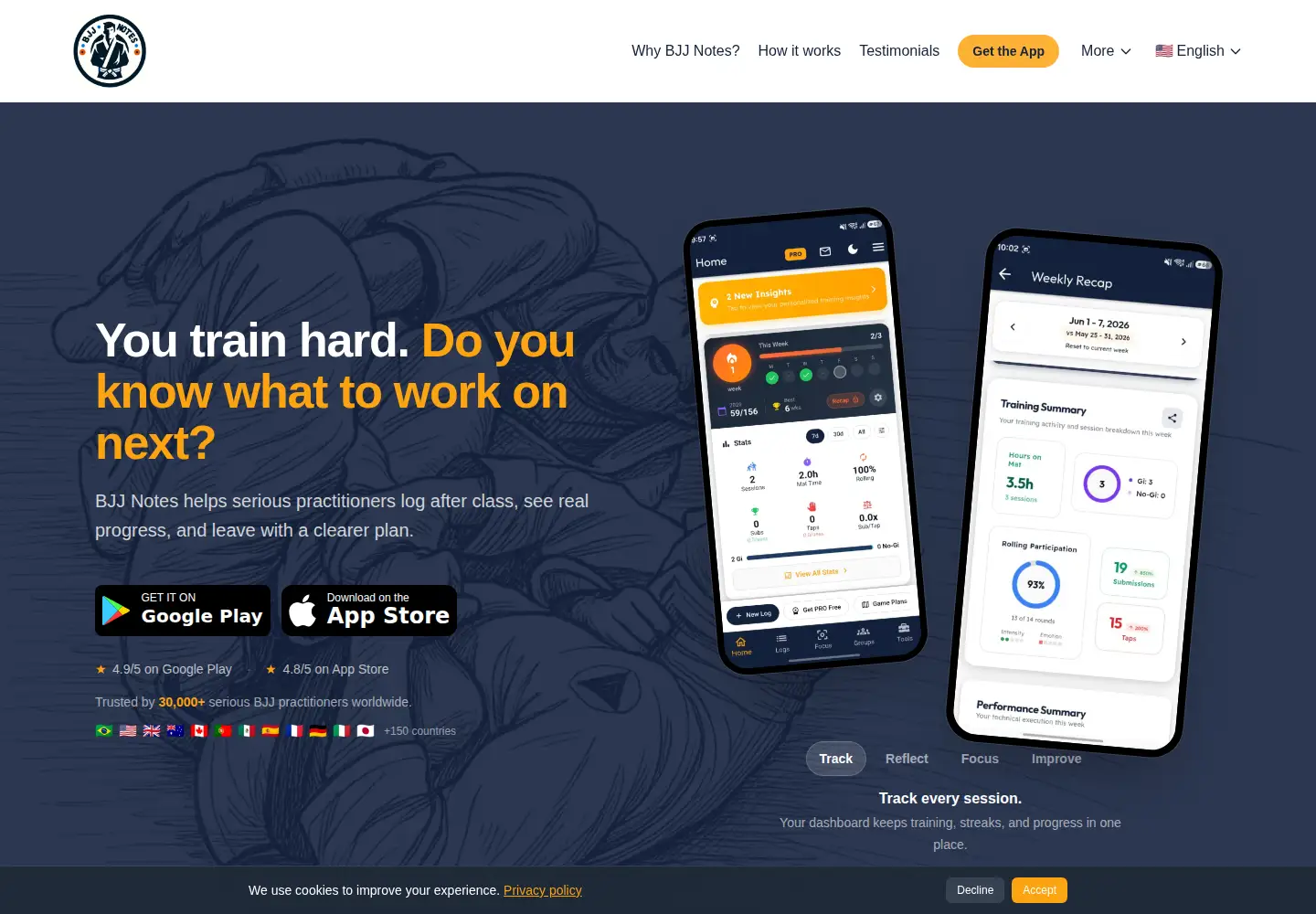 Screenshot of bjjnotes.app