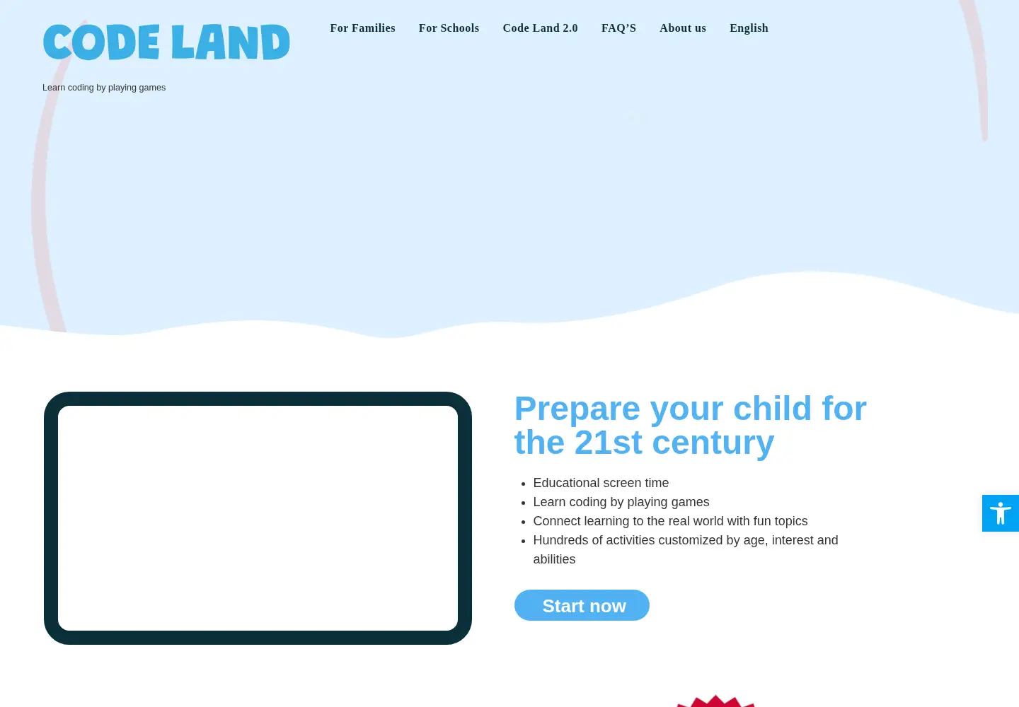 Captured homepage of codeland.app in the current scan