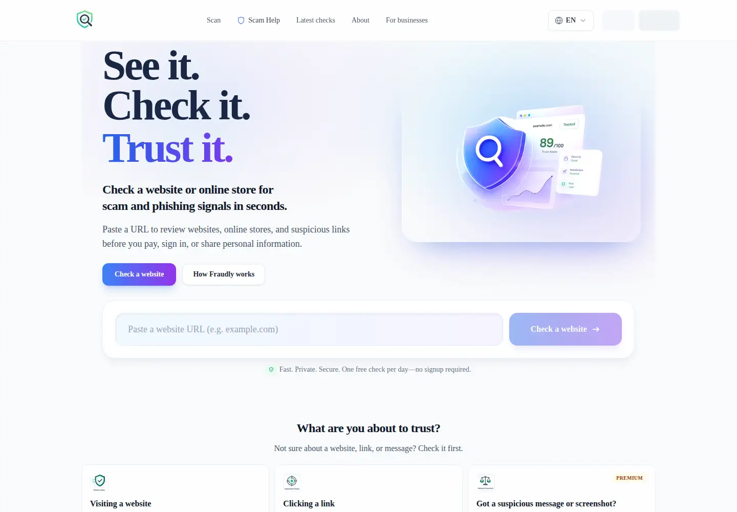 Screenshot of fraudly.app
