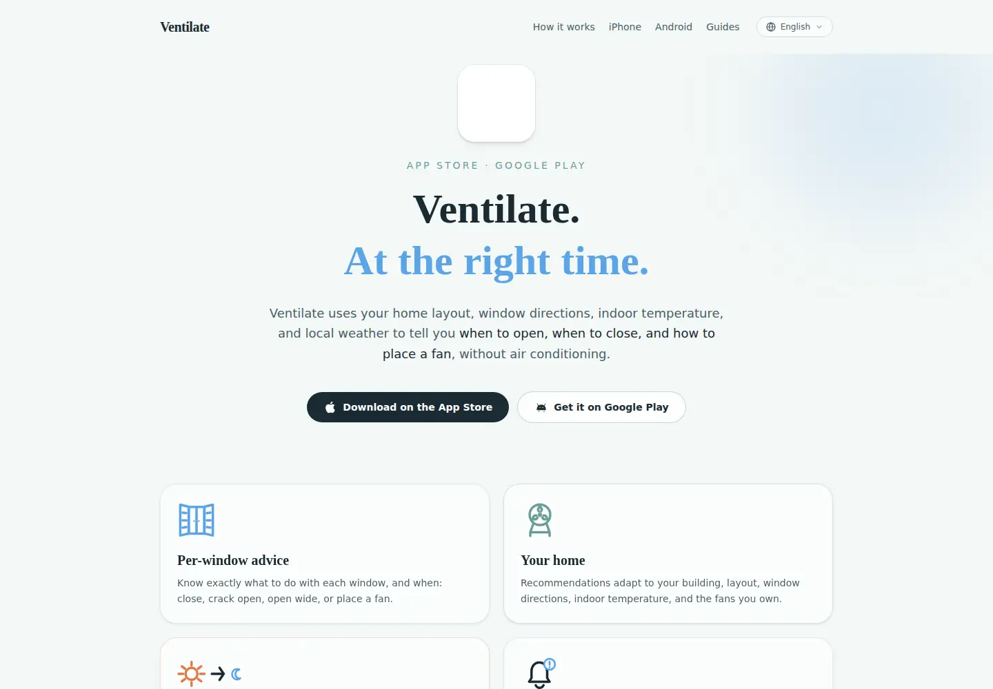 Screenshot of getventilate.app