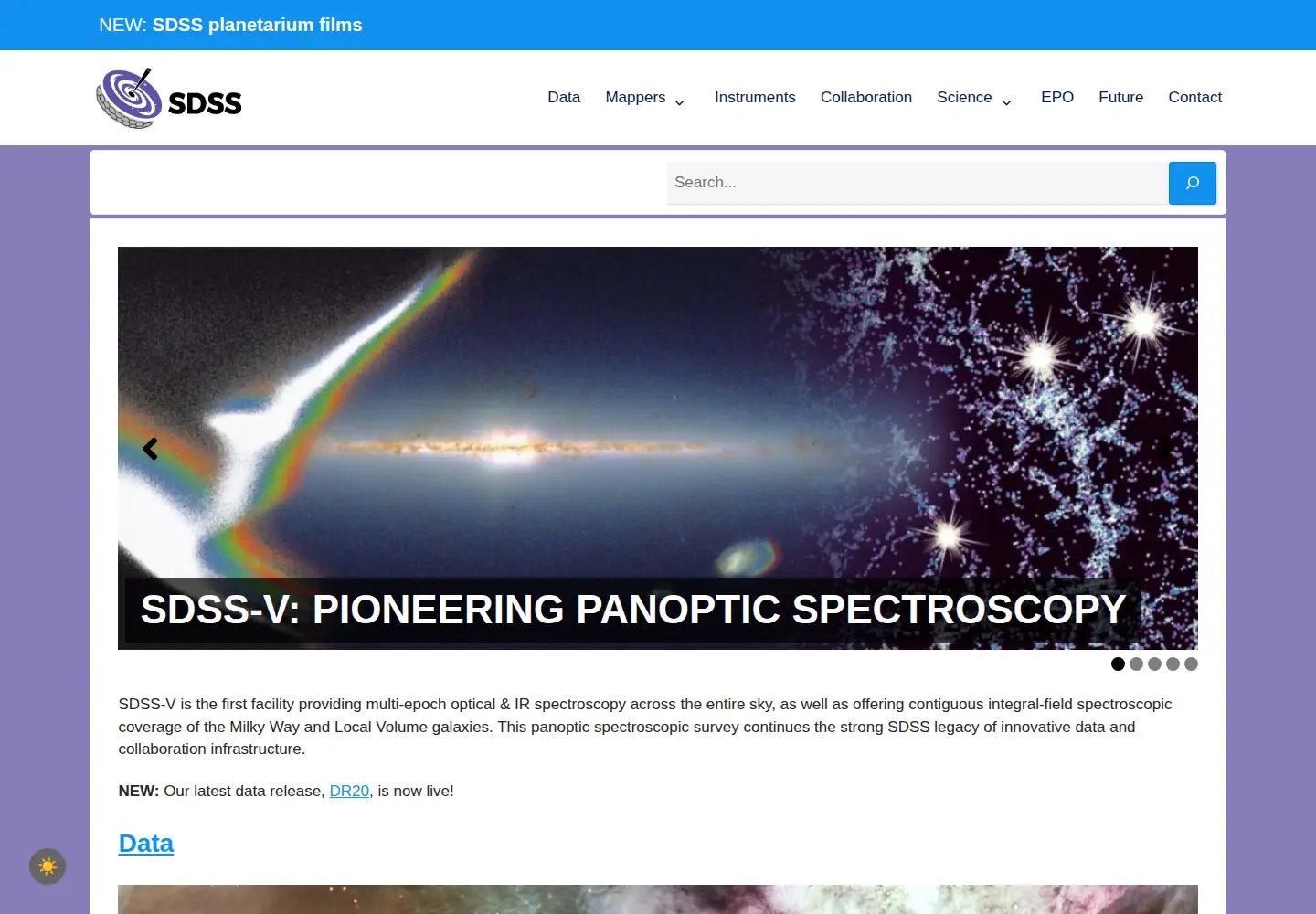 Screenshot of sdss.org