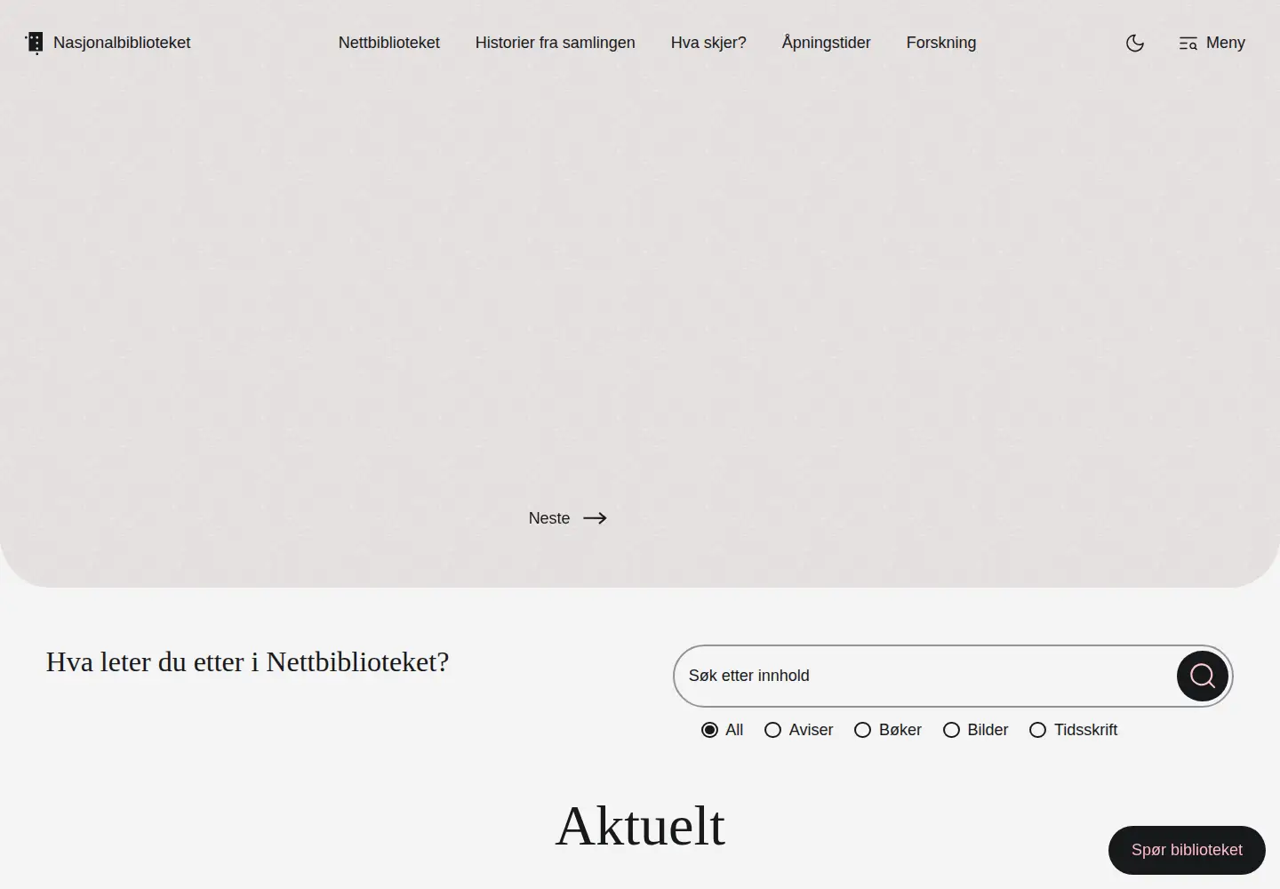 Screenshot of nb.no