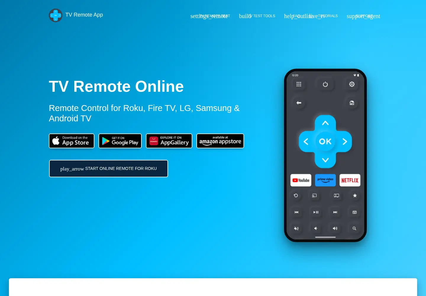 Captured homepage of tv-remote.app in the current scan