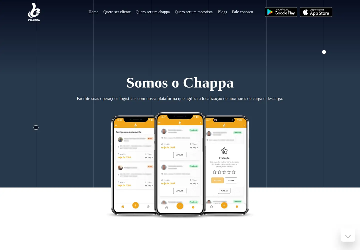 Captured homepage of chappa.com.br in the current scan