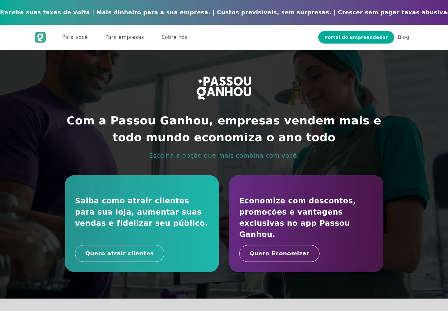 Captured homepage of passouganhou.com.br in the current scan