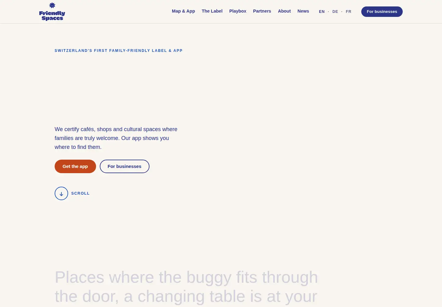 Captured homepage of friendlyspaces.ch in the current scan