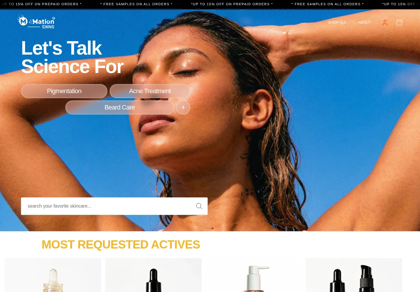 Screenshot of 4mationskins.com