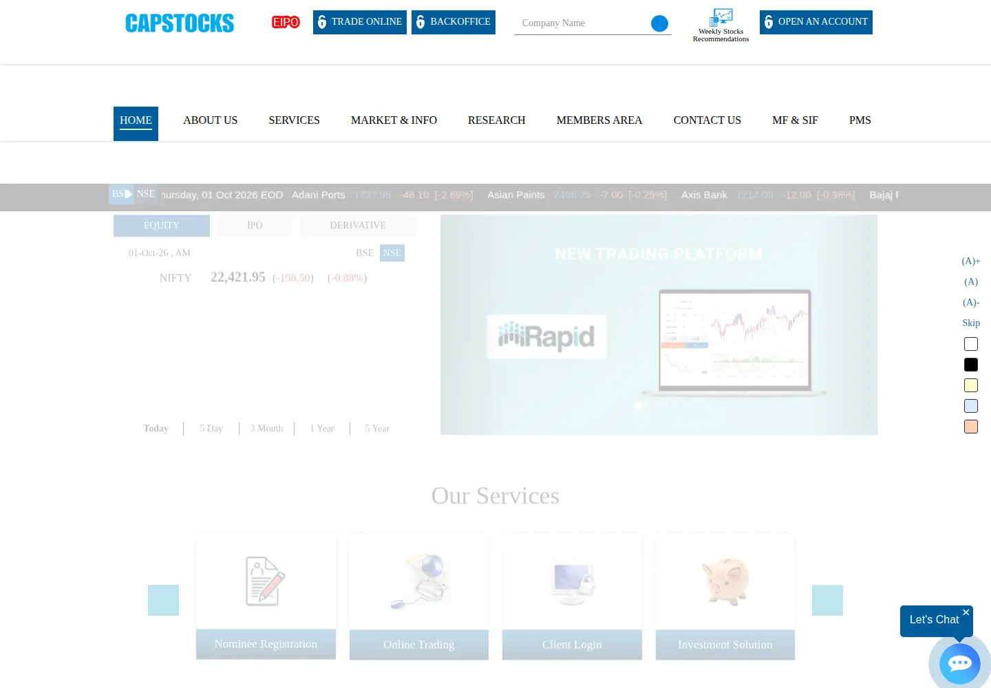 Screenshot of capstocks.com