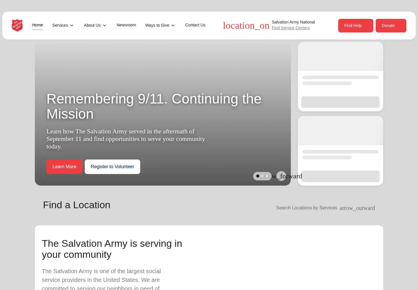 Screenshot of salvationarmyusa.org