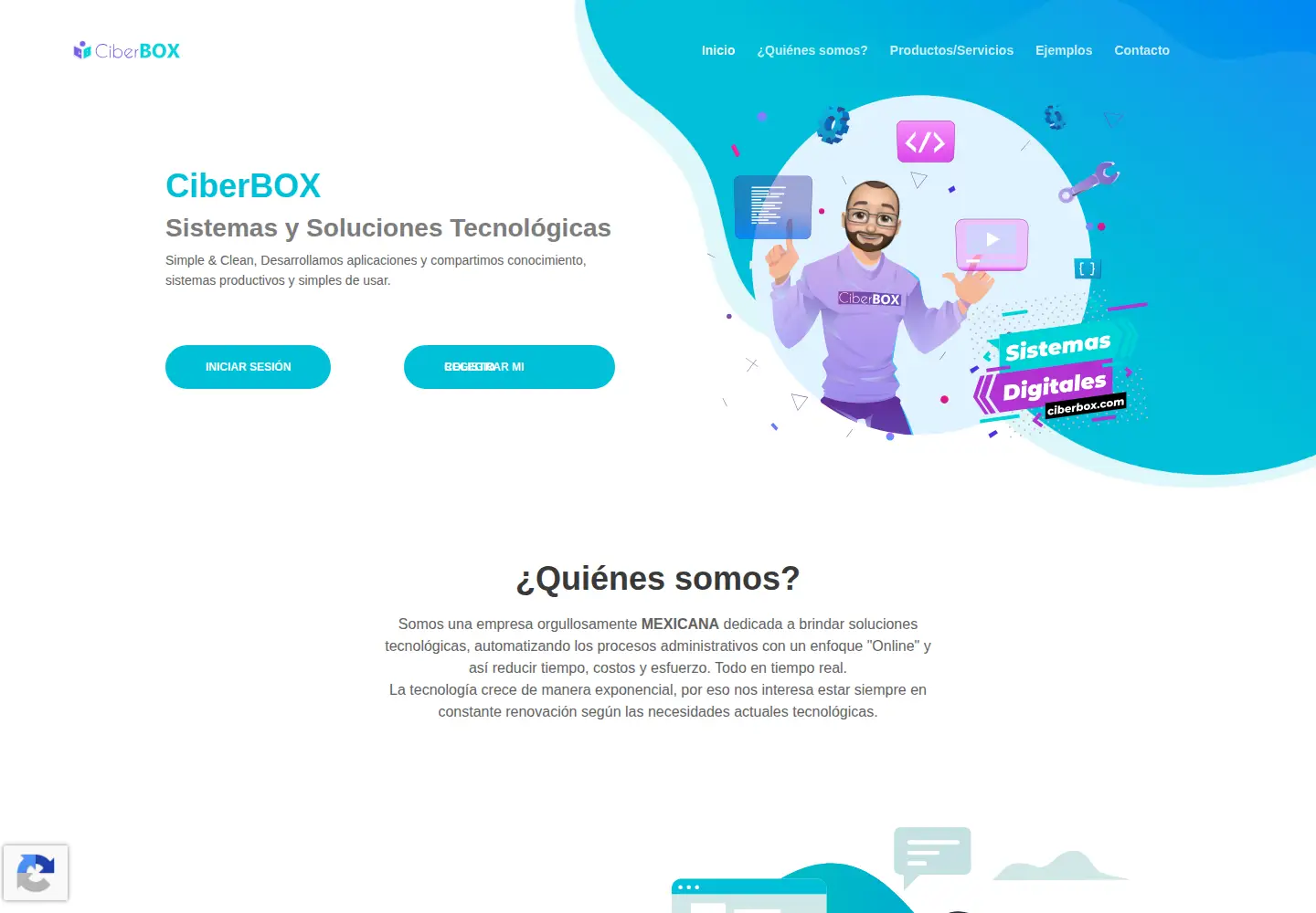 Captured homepage of ciberbox.com in the current scan