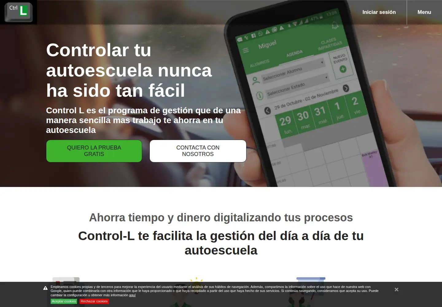 Captured homepage of control-l.com in the current scan